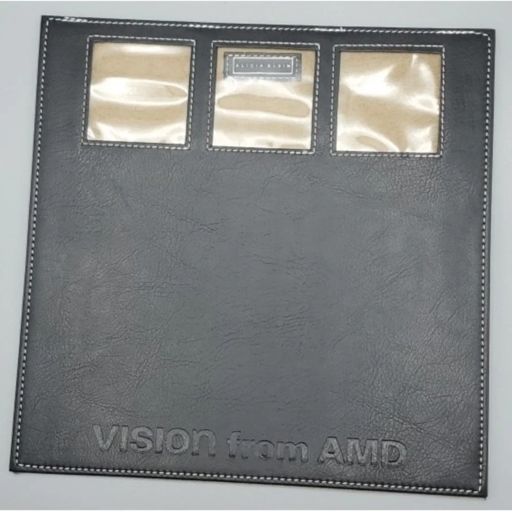 Alicia Klein Executive Mousepad Black Faux Leather Embossed AMD Vision Logo‎ AK1